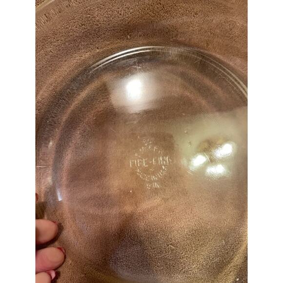 Vintage Fire King 9" Handled Glass Baking Pie Plate (#461) - Picture 5 of 5